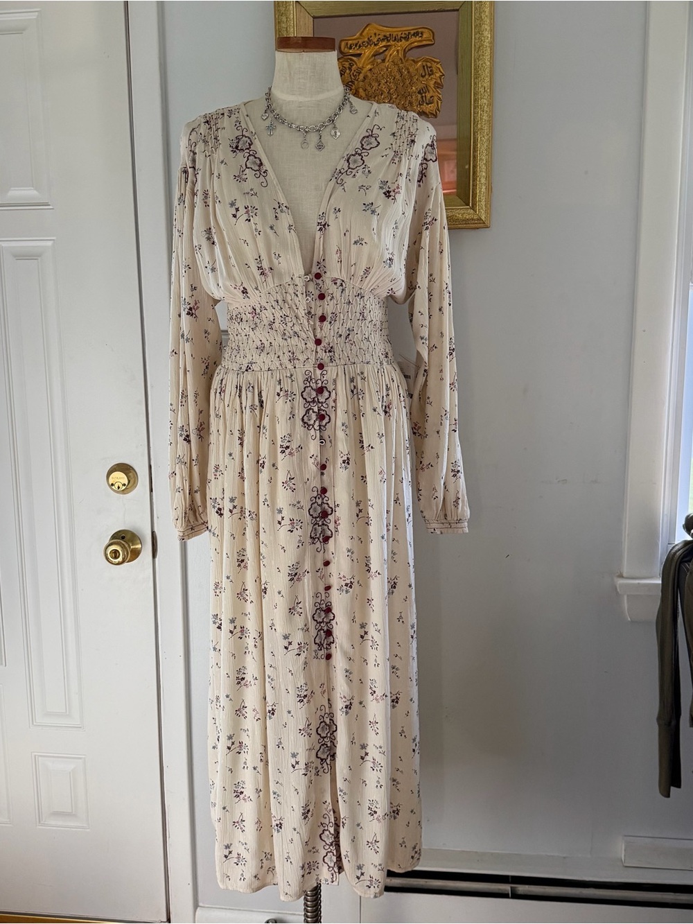Rare Cottagecore Free People Wildflowers embroidered Maxi dress NWT Medium